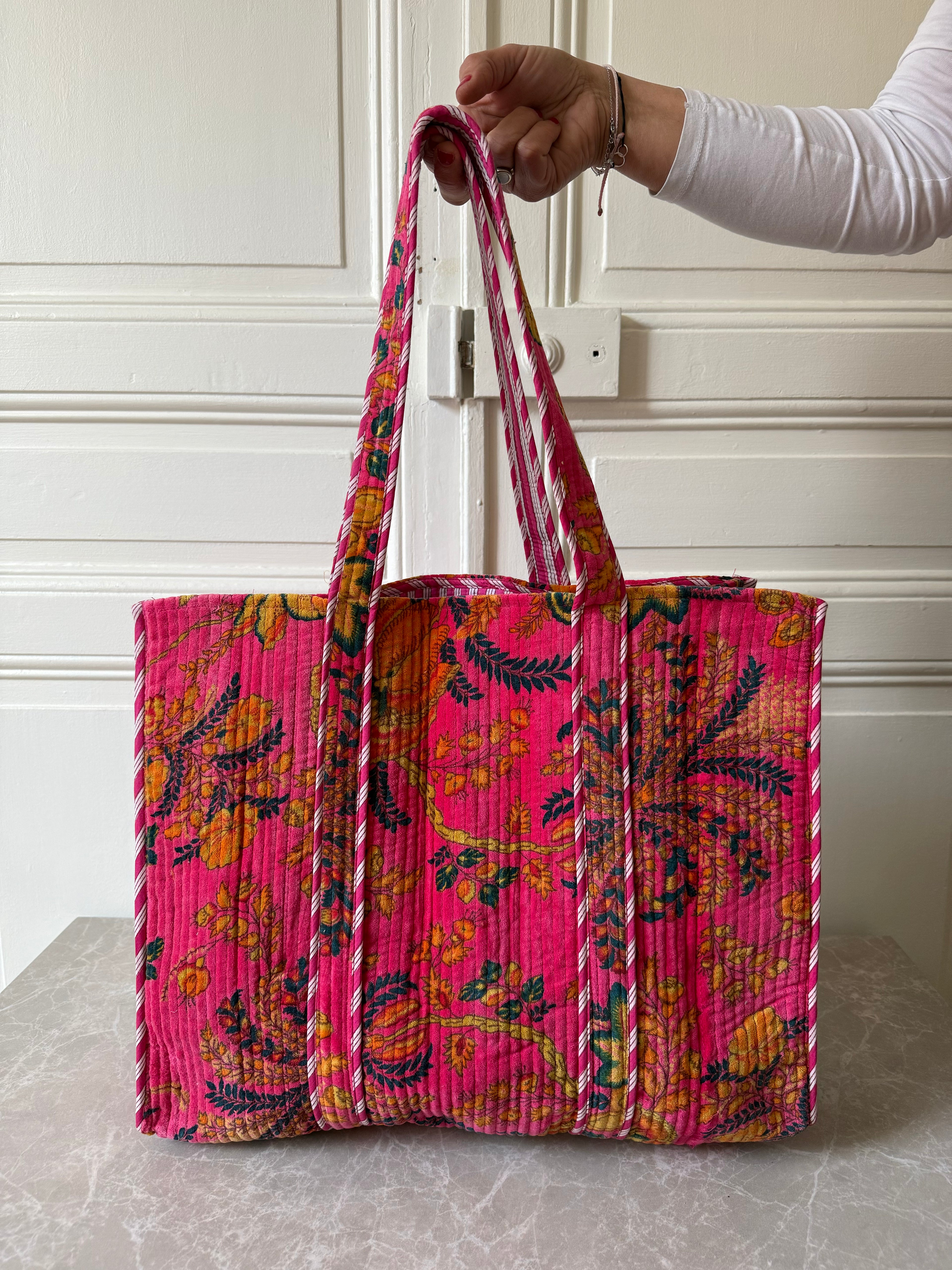 Sac cabas velours