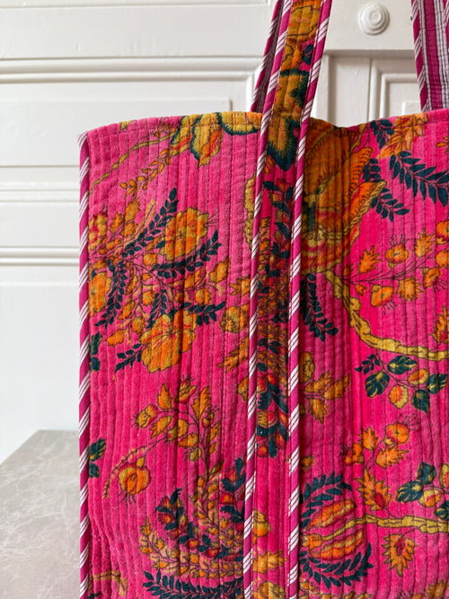 Sac cabas velours