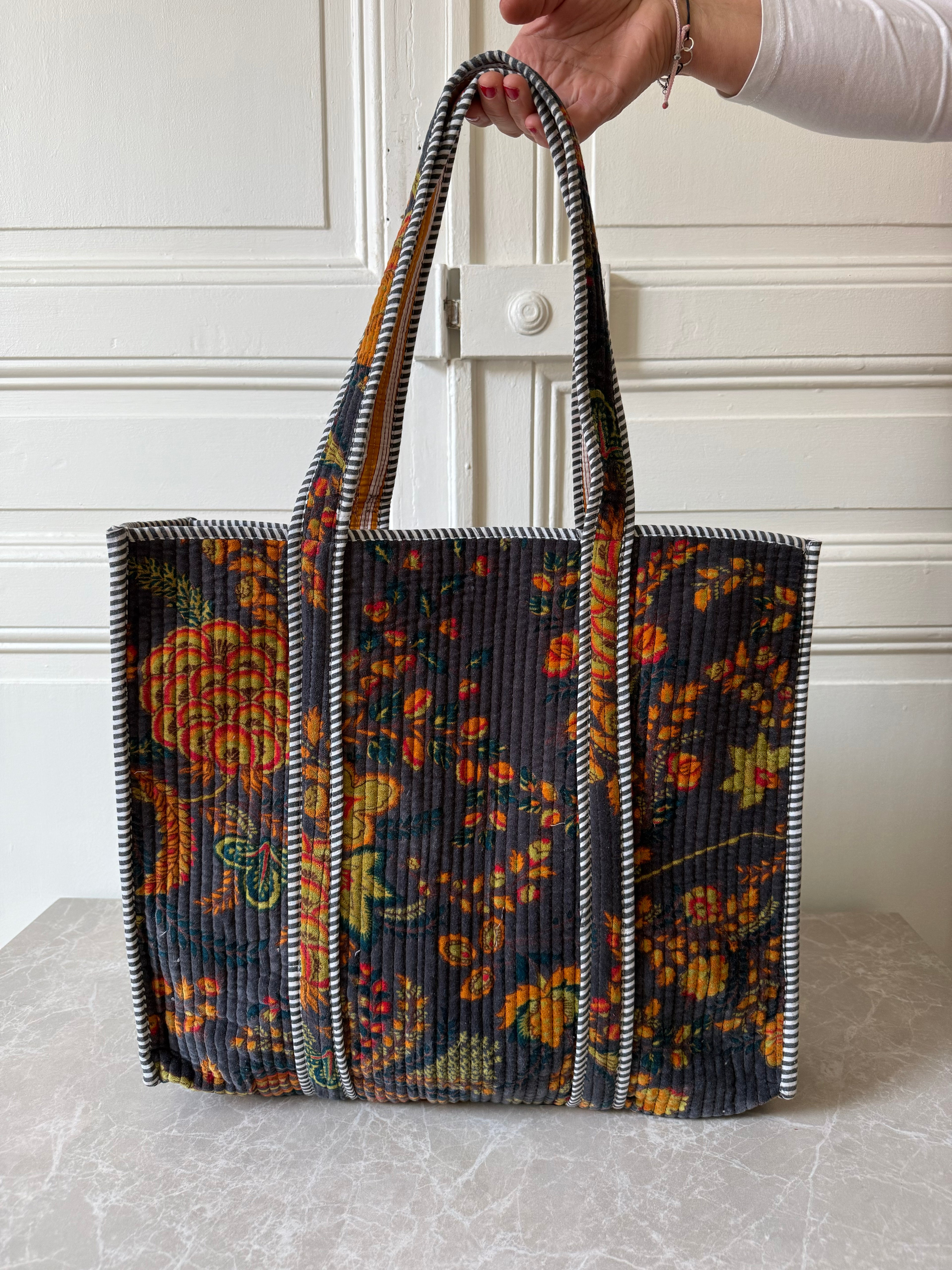 Sac cabas velours