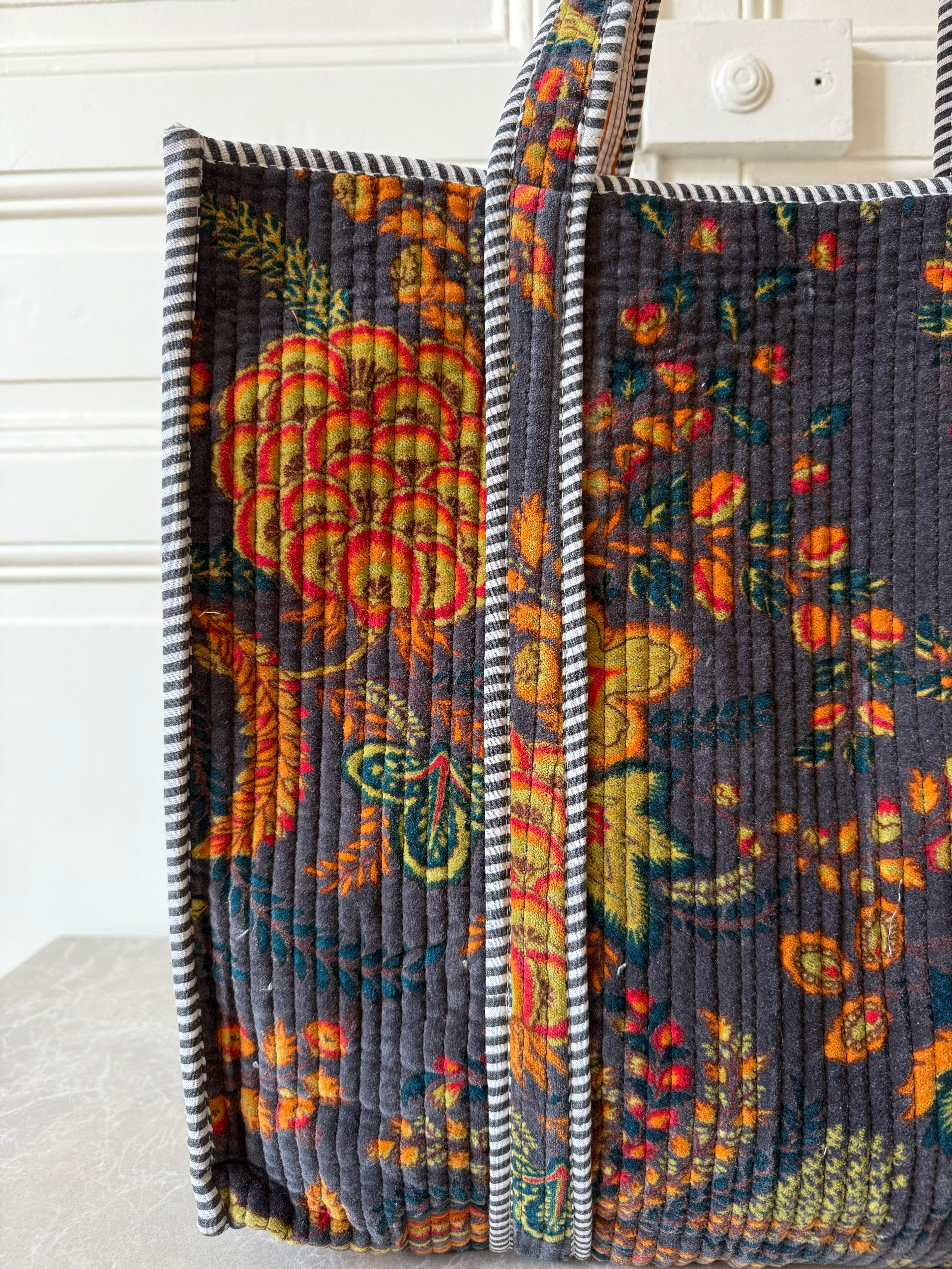 Sac cabas velours