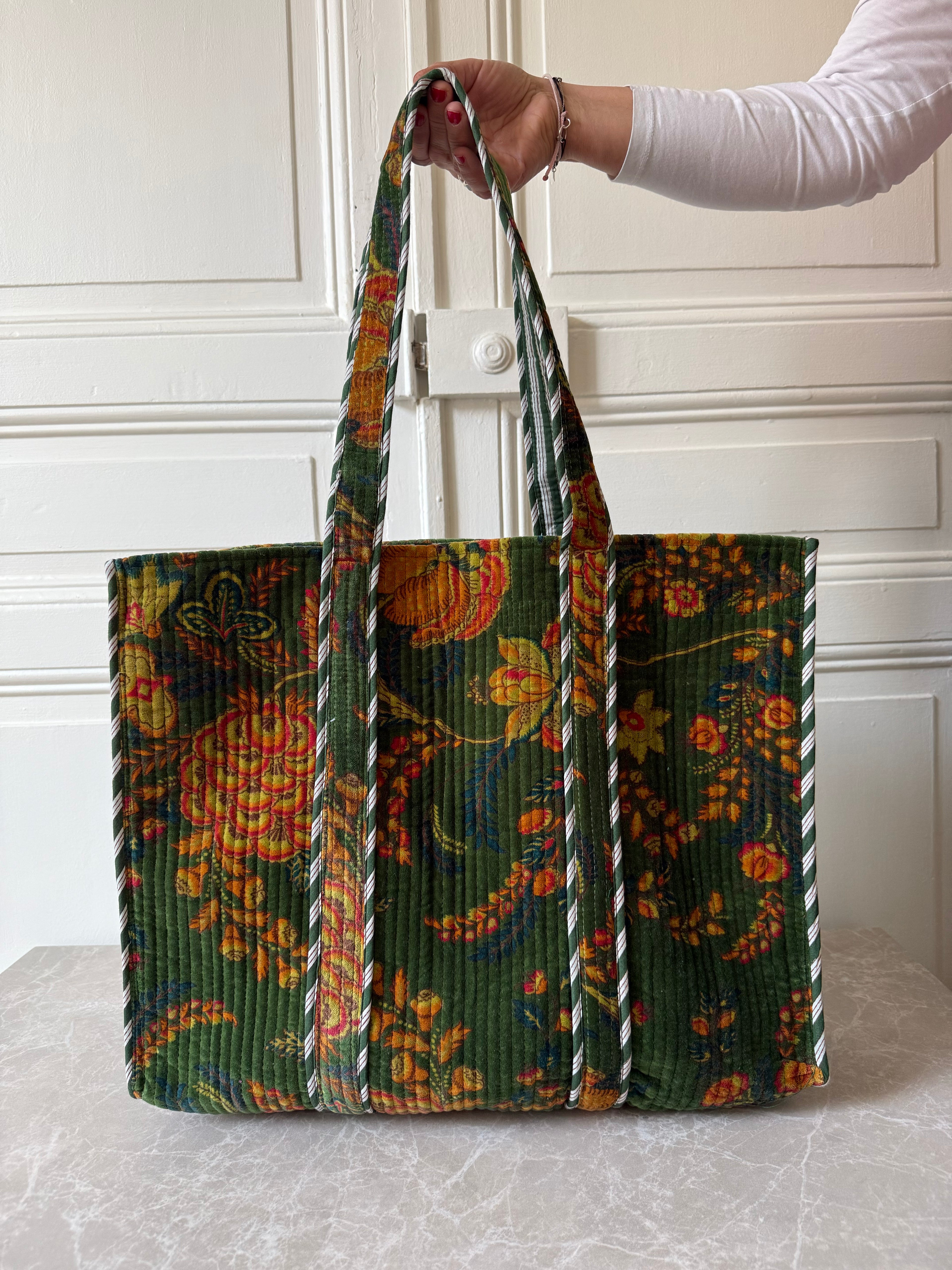 Sac cabas velours