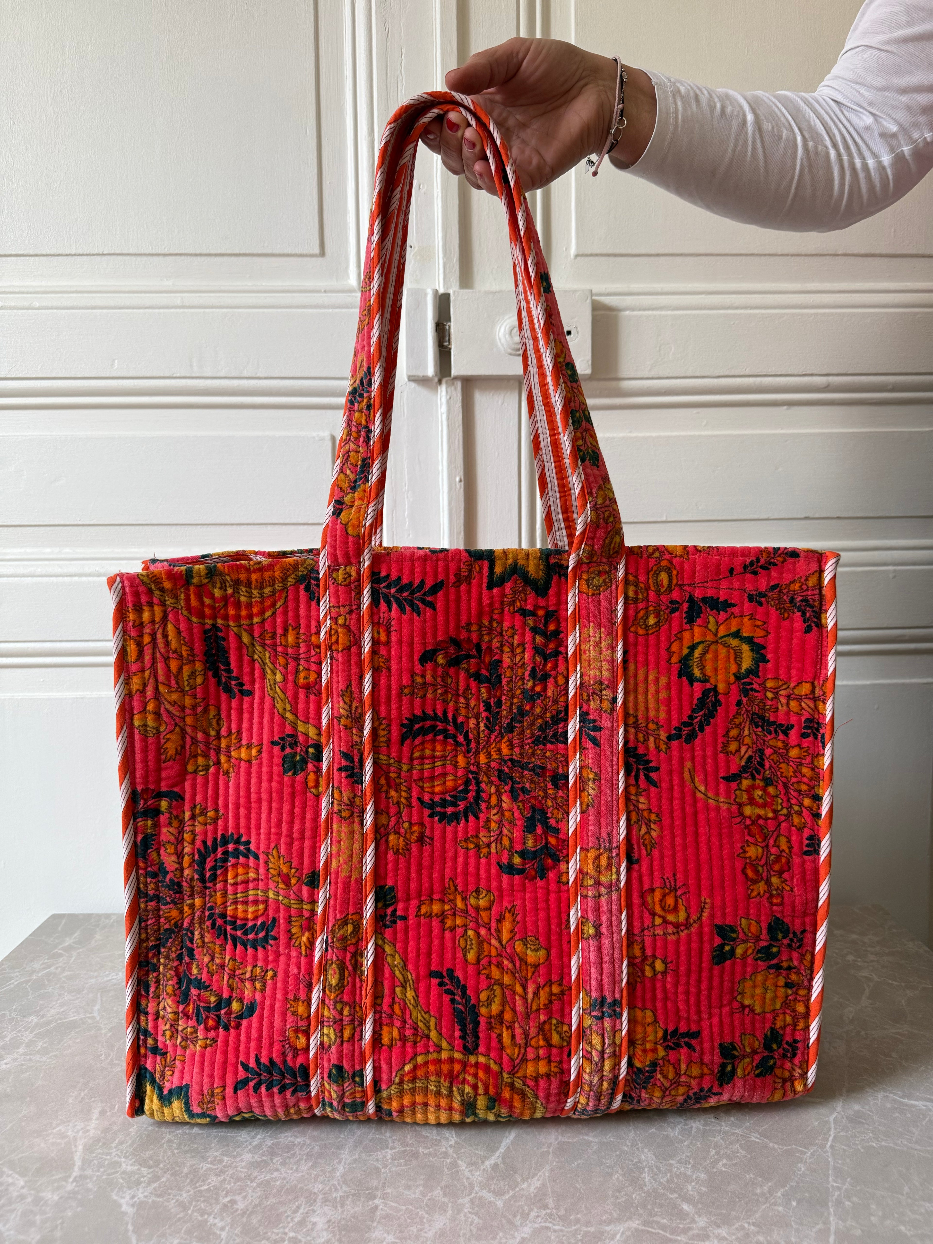 Sac cabas velours