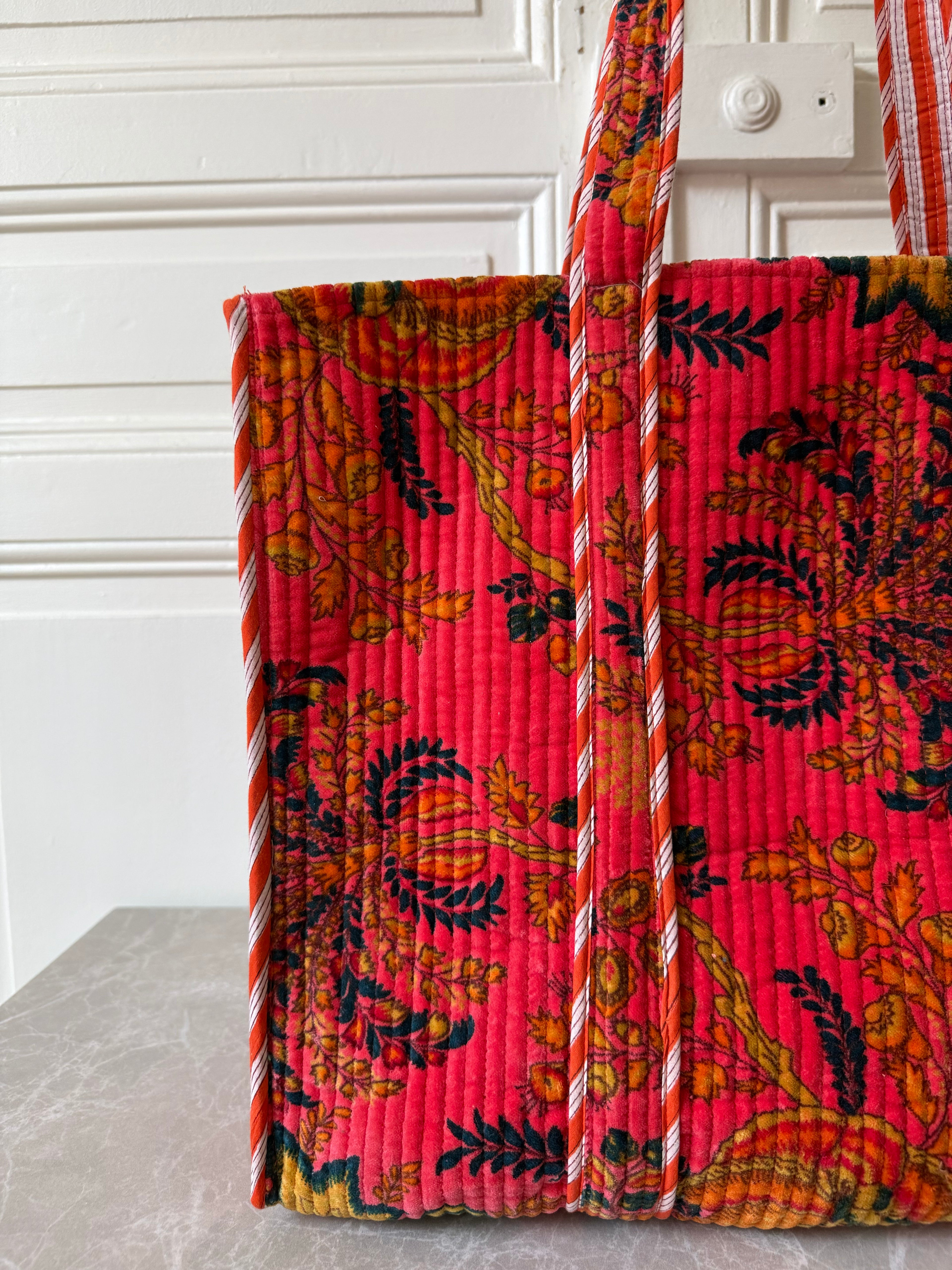 Sac cabas velours